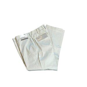 Louis Raphael Khaki Tailored Slim Fit Cotton Twill Pants NWT Size 36/30